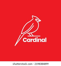 lines modern bird cardinal logo design