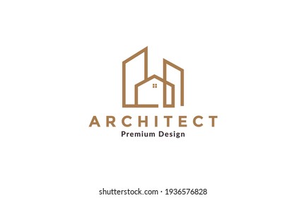 lines modern home architecture logo vector symbol icon illustration design