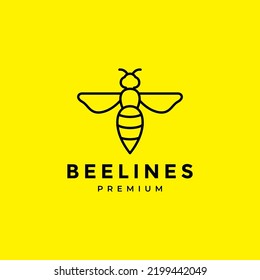 lines modern minimalist honey bee logo