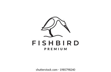 Linien moderne Form Vogel Krane Logo Vektorsymbol Symbol Design Grafik
