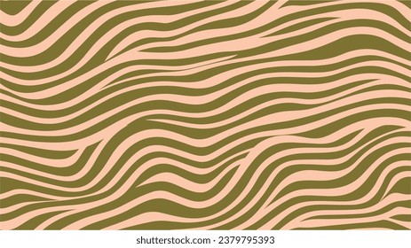 Lines in modern style. Curved line pattern. Design for paper and postcards. Stripe texture. Vector art. Striped wave backdrop. Zebra ornament. Doodle for design. Vector illustration.