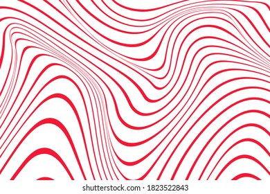 Lines in modern style. Line art minimalist print. Pattern geometric style. Technology background. Creative geometric wallpaper. Cover template, banner. White and red vector illustration.