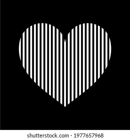 Lines Motif Pattern Heart-Shaped. Love Icon Symbol. Vector Illustration
