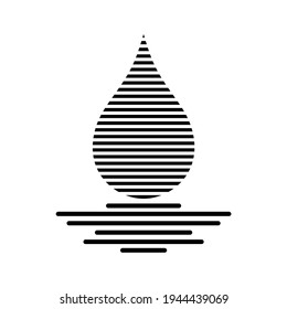 Patrón De Líneas Motif Agua De Forma Desplegable. Ilustración de agua para el elemento Logo. Ilustración vectorial 