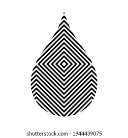 Lines Motif Pattern Water Drop-Shaped. Water Illustration for Logo Element. Vector Illustration 
