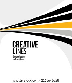 Lines in motion vector abstract background, 3D perspective creative optical design with stripes, sound and music concept, flowing lines.