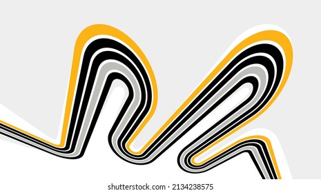 Lines in motion vector abstract background, 3D perspective creative optical design with stripes, sound and music concept, flowing lines.