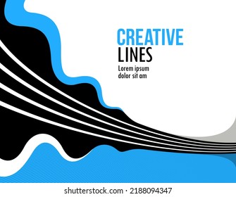 Lines in motion vector abstract background, 3D perspective creative optical design with stripes, sound and music concept, flowing lines.