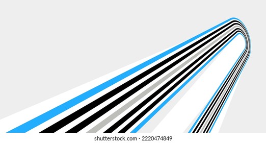 Lines in motion vector abstract background, 3D perspective creative optical design with stripes, sound and music concept, flowing lines.