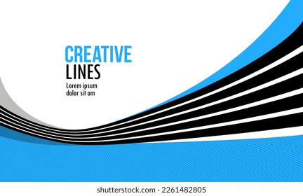 Lines in motion vector abstract background, 3D perspective creative optical design with stripes, sound and music concept, flowing lines.