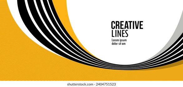 Lines in motion vector abstract background, 3D perspective creative optical design with stripes, sound and music concept, flowing lines.