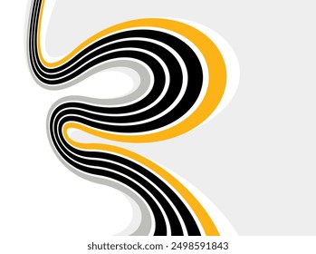 Lines in motion vector abstract background, 3D perspective creative optical design with stripes, sound and music concept, flowing lines.