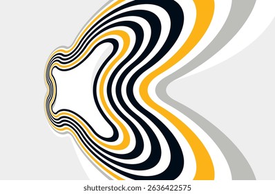Lines in motion vector abstract background, 3D perspective creative optical design with stripes, sound and music concept, flowing lines.