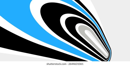 Linhas em movimento vetor abstrato fundo, perspectiva 3D criativo design óptico com listras, som e conceito de música, linhas fluindo.