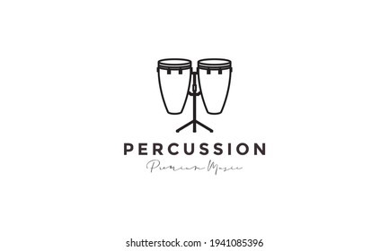 lines music percussion conga drum logo vector symbol icon design illustration