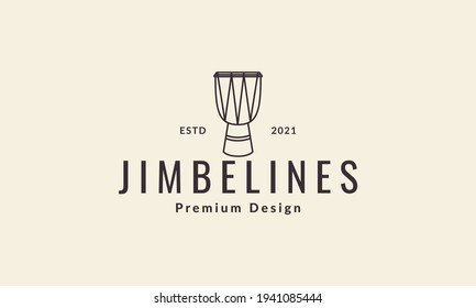 lines music percussion Djembe logo vector symbol icon design illustration