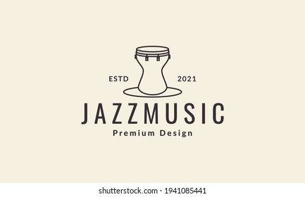 Linien Musik Percussion Goblet Logo Vektorsymbol Symboldesign Illustration