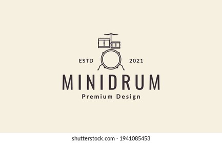 lines music tools drum logo vector symbol icon design illustration