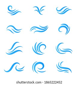 The lines of natural water waves splash in a beautiful spiral. Isolated on white background.