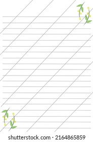 lines for notebook and paper for copybooks and letters
