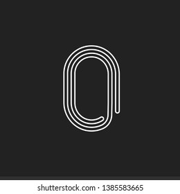 Lines number 0, thread maze style vector latin number for logo and monogram. Typography design.