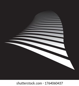 Lines On Black Background. Diminishing Perspective View. Vector Art.