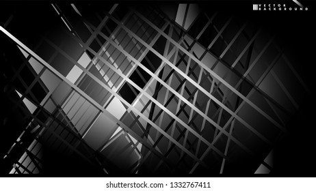 Lines on black background - Illustration . strips black background banner vector illustration