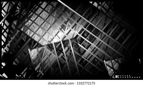 Lines on black background - Illustration . strips black background banner vector illustration