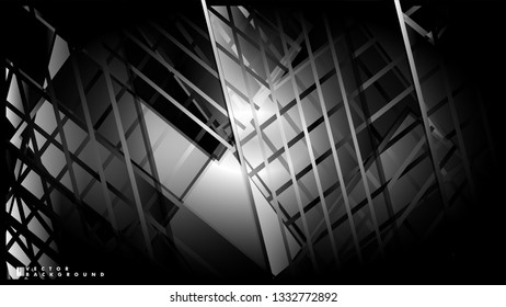 Lines on black background - Illustration . strips black background banner vector illustration