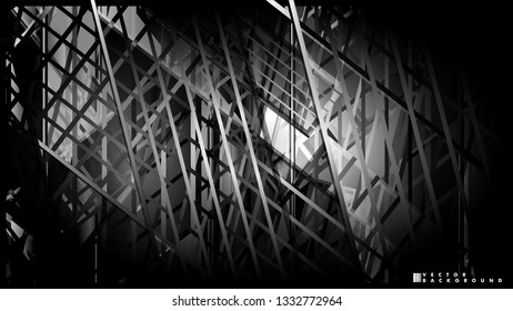 Lines on black background - Illustration . strips black background banner vector illustration