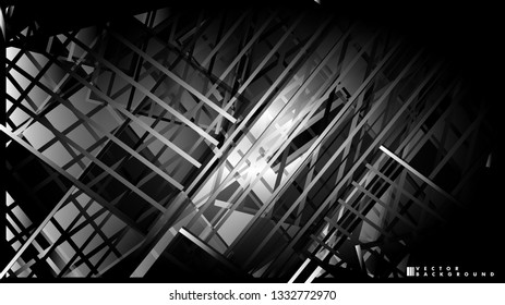 Lines on black background - Illustration . strips black background banner vector illustration
