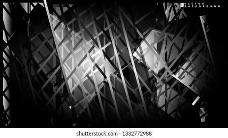 Lines on black background - Illustration . strips black background banner vector illustration