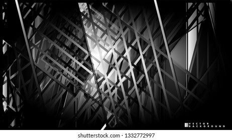 Lines on black background - Illustration . strips black background banner vector illustration