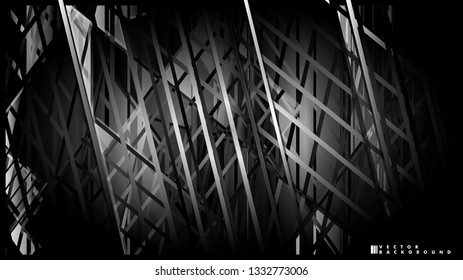 Lines on black background - Illustration . strips black background banner vector illustration