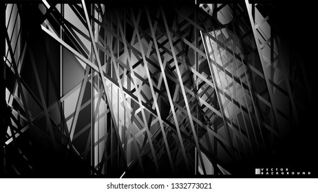 Lines on black background - Illustration . strips black background banner vector illustration