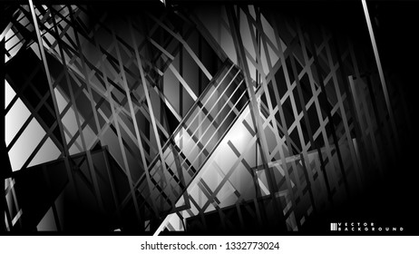 Lines on black background - Illustration . strips black background banner vector illustration