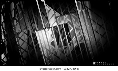 Lines on black background - Illustration . strips black background banner vector illustration
