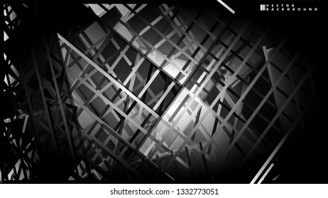Lines on black background - Illustration . strips black background banner vector illustration