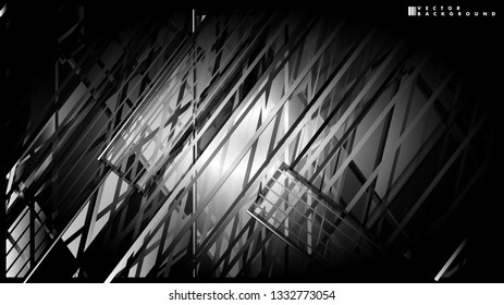Lines on black background - Illustration . strips black background banner vector illustration