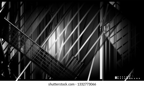 Lines on black background - Illustration . strips black background banner vector illustration