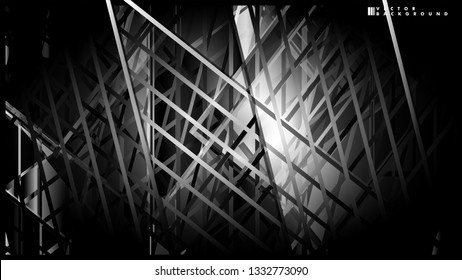 Lines on black background - Illustration . strips black background banner vector illustration