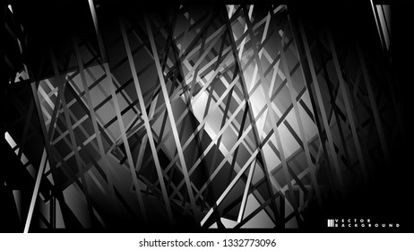 Lines on black background - Illustration . strips black background banner vector illustration