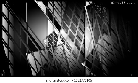 Lines on black background - Illustration . strips black background banner vector illustration