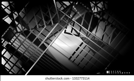 Lines on black background - Illustration . strips black background banner vector illustration
