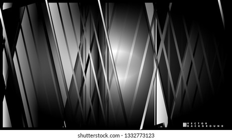 Lines on black background - Illustration . strips black background banner vector illustration