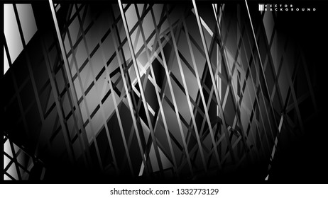 Lines on black background - Illustration . strips black background banner vector illustration