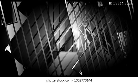 Lines on black background - Illustration . strips black background banner vector illustration