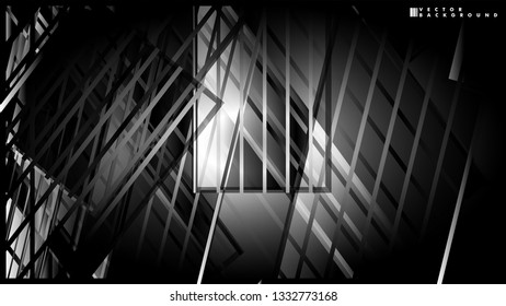 Lines on black background - Illustration . strips black background banner vector illustration