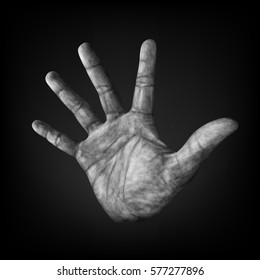 lines on the palm of the right hand.