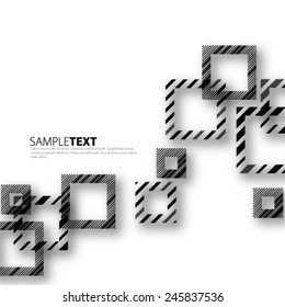 Lines on Squares Black and White Background